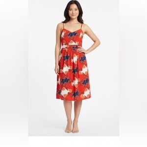 🔥 HOST PICK 🔥 ANN TAYLOR  RED FLORAL PRINT SUMMER DRESS - Size 14